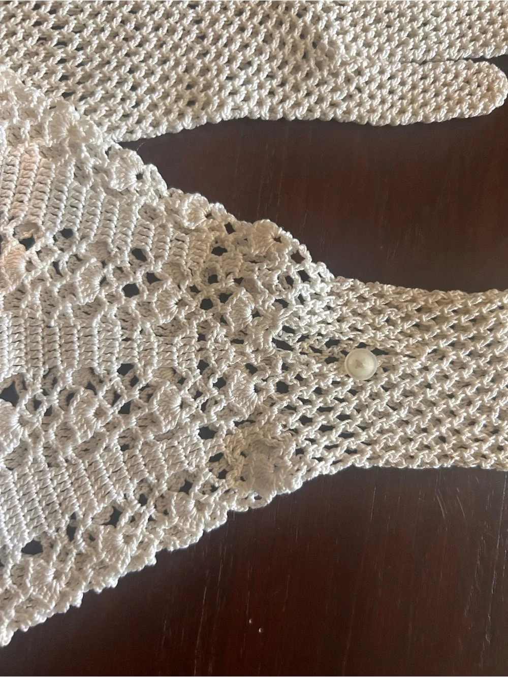 Vintage Handmade Crochet Women's Gloves – Cream